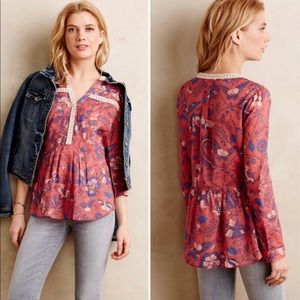Anthro Maeve Abella Butterfly Blouse Size 0
